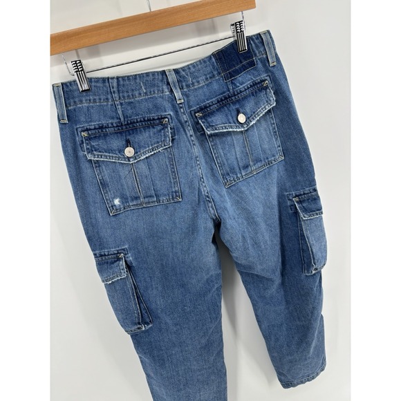 NWOT AMO Maggie Jeans Sz 27 (Meas 30") Carpenter Crop MSRP $310 Cottagecore - Picture 8 of 13
